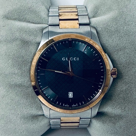 GUCCI G TIMELESS SILVER/ROSE GOLD 38MM WATCH - Picture 3 of 13